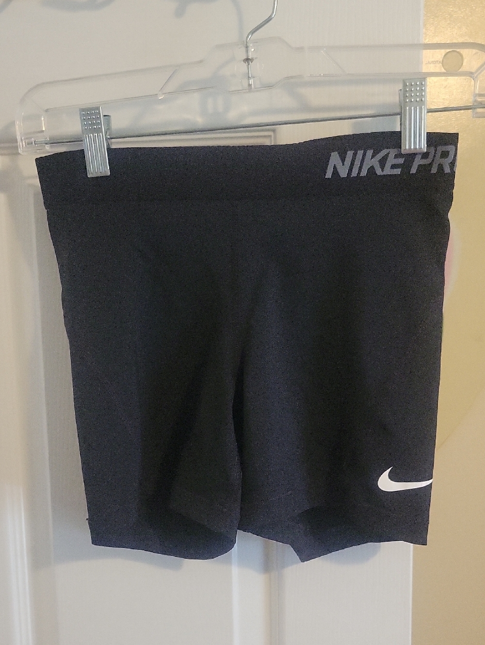 Nike Black SzSm Women's Bike Shorts with White Swoosh